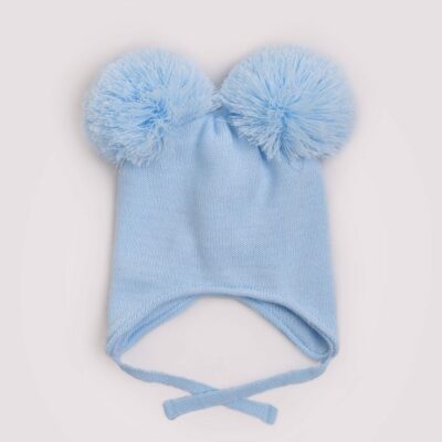 Pastels & Co Blue Double PomPom Hat