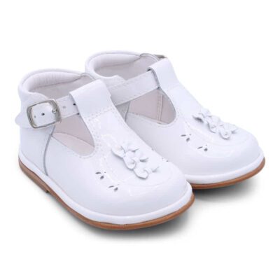 Borboleta Carmel White Patent Shoes