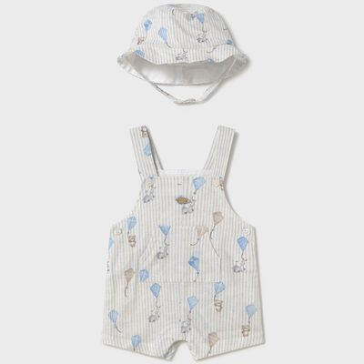 Mayoral Baby Dungaree With Hat Set 1601