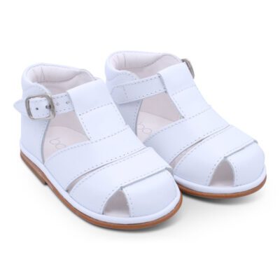 Borboleta Myles White Leather Sandals