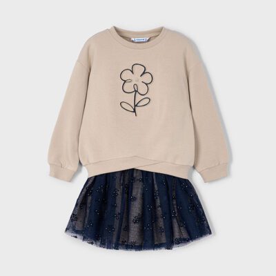 Mayoral Navy Tulle Skirt Set 4936
