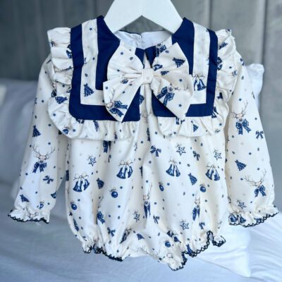 Little Ann's Christmas Bibbed Romper