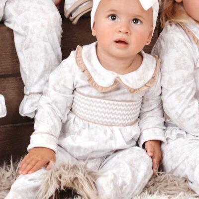 Little Ann's Beige Toile Girls All in One