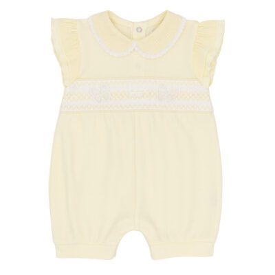 Amore Butterfly Gingham Lemon Romper 0077