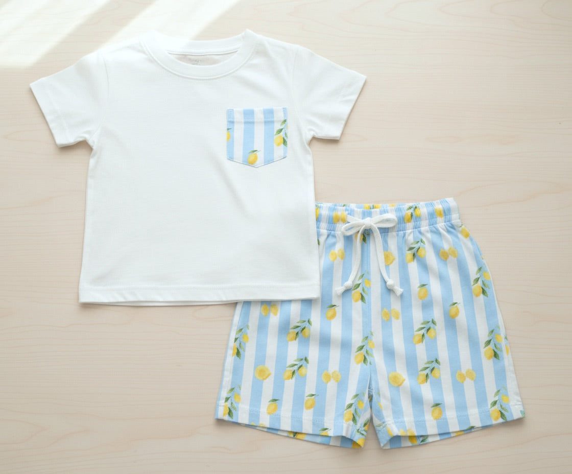 Little Ann's Lemon Boys Swim Set - Image 2