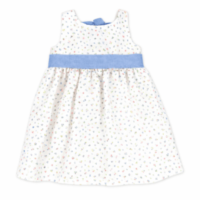 Rapife Blue Ditsy Dress & Bow 4245