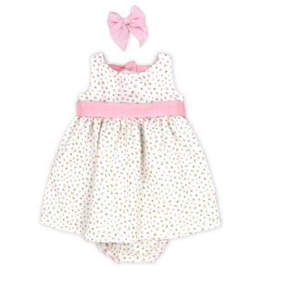 Rapife Pink Ditsy Dress & Bow 4245