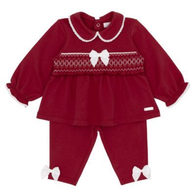 Amore Smocked Red Legging Set AM0094