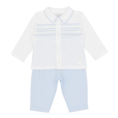 Amore Smocked Blue 2 Piece Set AM0122