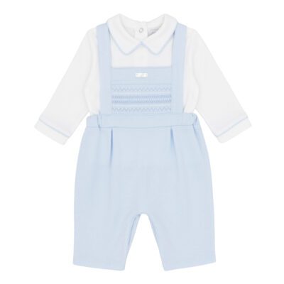 Amore Smocked Blue Dungaree Set AM0123