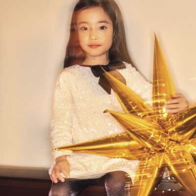 Mayoral Cream Velvet Sequin Dress 4931size