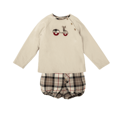 Babidu Tartan Jam Pants Set 46634
