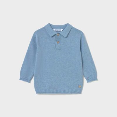 Mayoral Toddler Blue Knit Polo 2376