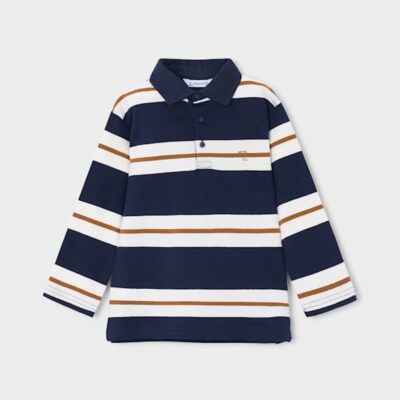 Mayoral Navy Stripe Polo 4141