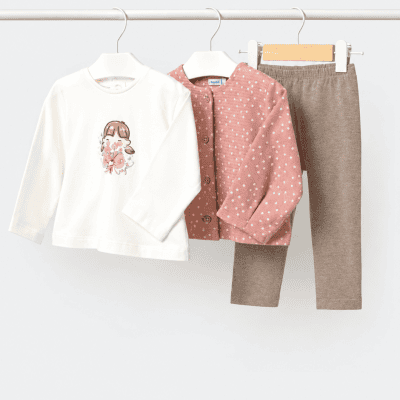Mayoral Toddler Pink 3 Piece Legging Set 2708