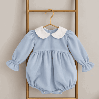 Puro Mimo Anne Blue Velvet Romper A02B